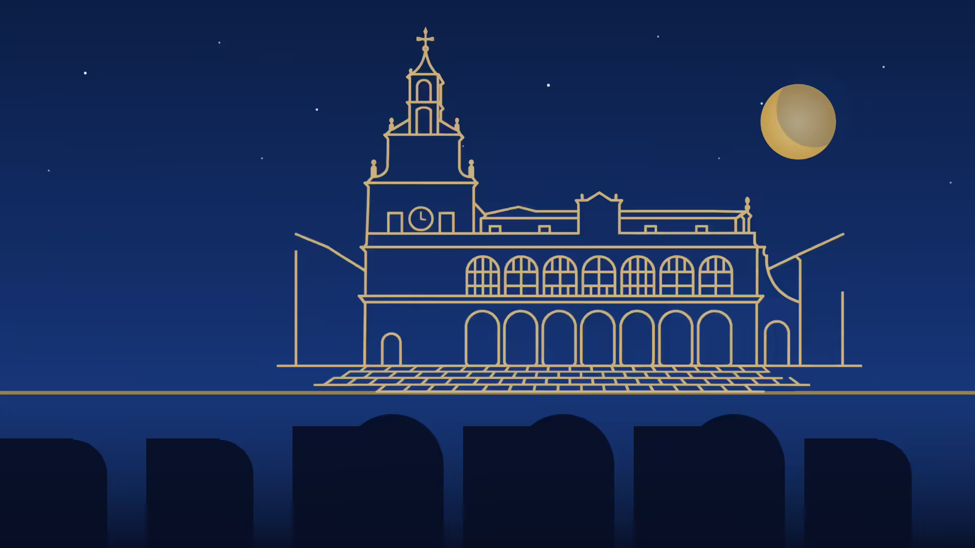 Plaza Mayor de San Clemente de noche, escenario de la 10K Nocturna